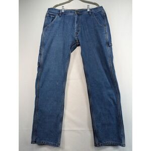 Key Industries Carpenter Jeans Mens 36x34 Blue Denim‎ Workwear Fleece Lined